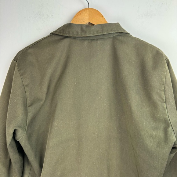 Vintage Wrangler Mens Olive Army Green Quilted Work Jacket Sz 42 Distressed - Picture 13 of 16